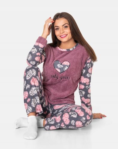 Ciepła Gruba Piżama Damska Futerko Polar Koszulka Spodnie Opaska ! 0370 r M na Arena.pl