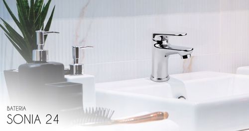 Bateria umywalkowa stojąca chrom kran łazienkowy srebrny YOKA HOME na Arena.pl