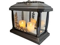 Znicz lampion PANTEON RÓŻA ZŁOTO +2 ŚWIECE LED