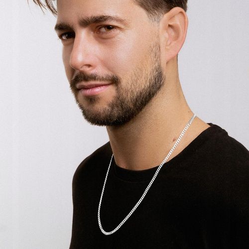 ŁAŃCUSZEK MĘSKI SREBRNY DŁUGI 55 cm PEŁNY SPLOT PANCERKA 3,2 mm SREBRO 925 na Arena.pl