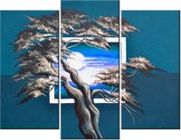 70 90CM OBRAZ 3 ELEM LAZUROWY ZACHÓD SŁOŃCA ŚCIENNY DRUK PŁÓTNO