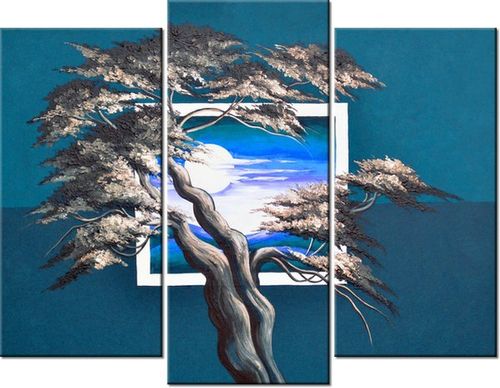 70 90CM OBRAZ 3 ELEM LAZUROWY ZACHÓD SŁOŃCA ŚCIENNY DRUK PŁÓTNO na Arena.pl