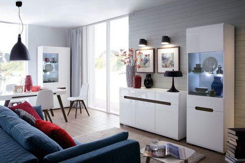 Komoda Biała Połysk Azteca Black Red White na Arena.pl