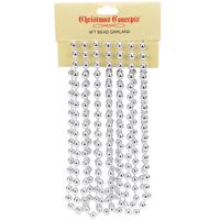 ŁAŃCUCH CHOINKOWY girlanda koralikowa koraliki srebrny