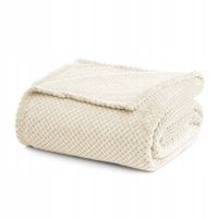 Koc duży rozmiar pled 220x240 cm Kremowy