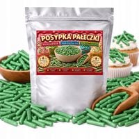 POSYPKA CUKROWA DUŻE ZIELONE PAŁECZKI DO TORTÓW BABECZEK I DESERÓW 50G
