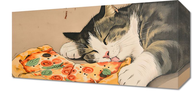 Obraz 40x20cm Pizza Dla Kota zdjęcie 1
