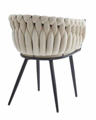 Krzesło ORION - aksamit beż / nogi czarne x 2 na Arena.pl