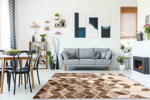 RUG/LU/TREX/GEOMETRIC/BEIGE+BROWN/120x170 na Arena.pl