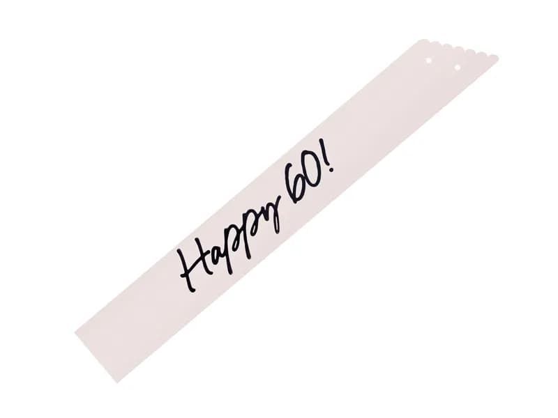Szarfa urodzinowa kremowa Happy 60! zdjęcie 1