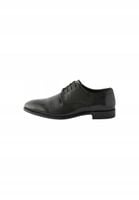 Czarny - Standardowy krój - Skórzane buty oxford z ozdobnymi noskami r.48