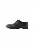 Czarny - Standardowy krój - Skórzane buty oxford z ozdobnymi noskami r.48