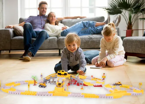 Kolejka Tor Samochodowy Auta Budowlane 255 elementów na Arena.pl