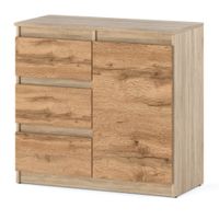 Komoda Młodzieżowa 3 Szuflady Nowoczesna Do Sypialni 80cm Dąb Sonoma Wotan