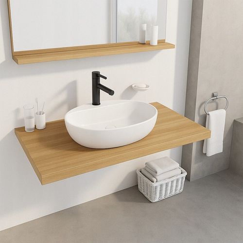 UMYWALKA NABLATOWA STAWIANA BIAŁA Z OTWOREM CERAMICZNA OWALNA 50 x 38 CM na Arena.pl