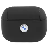Etui BMW Geniune Leather Silver Logo na AirPods Pro 2 (2022/2023) - czarne