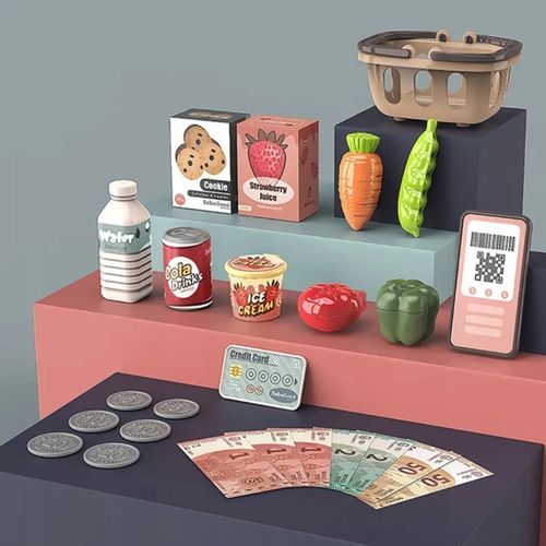 KASA FISKALNA ZABAWKA KASA SKLEPOWA INTERAKTYWNA ZAKUPY SKANER TAŚMA KOSZYK na Arena.pl