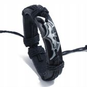 Bransoletka Skórka Rzemyk Logo Batman Bat Bruce Wayne Nietoperz Regulowany