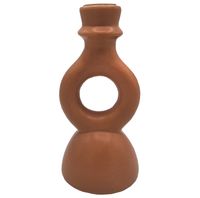 Świecznik stołowy nowoczesny ceramiczny pomarańczowy