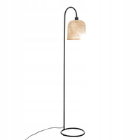 LAMPA stojąca PODŁOGOWA BAMBUSOWA pleciona BOHO DO SALONU AŻUROWY KLOSZ
