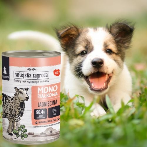 mokra karma dla psa jagnięcina monobiałkowa szczeniak 400g wiejska zagroda na Arena.pl