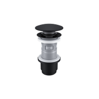 Korek klik-klak umywalkowo-bidetowy, ceramiczny czarny mat