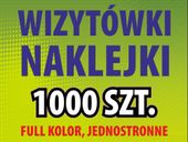 Naklejki etykiety wizytówki jednostronne 1000 szt.