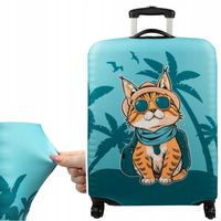 Pokrowiec Sillar materiałowy na walizkę z motywem kot w okularach -