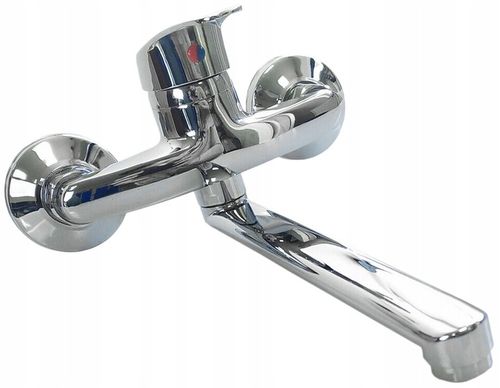 BATERIA KUCHENNA ŚCIENNA UMYWALKOWA OBROTOWA DŁUGA WYLEWKA KRAN DO KUCHNI na Arena.pl