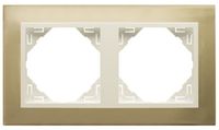 Efapel metallo ramka 2-krotna złoty perłowy 90920 top