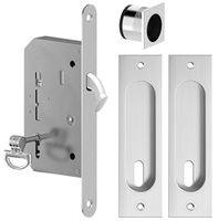ZESTAW DO DRZWI PRZESUWNYCH NA KLUCZ CHROM SZCZOTKOWANY