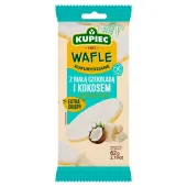 KUPIEC WAFLE KUKURYDZIANE W BIAŁEJ CZEKOLADZIE 62G WIÓRKI KOKOSOWE