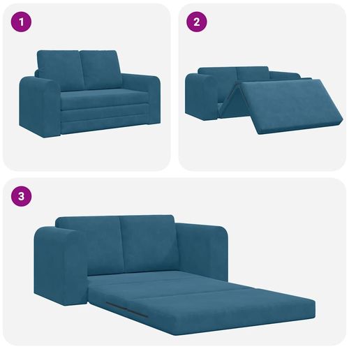 Sofa Bed Niebieski 148 x 71 x 83 cm Aksamit na Arena.pl