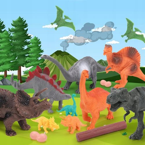 DUŻY ZESTAW FIGUREK Z DINOZAURAMI DLA DZIECI 52 ELEMENTY W KUFERKU DŻUNGLA na Arena.pl