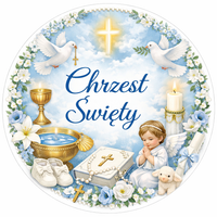 Opłatek na tort Chrzest Św. Roczek Urodziny