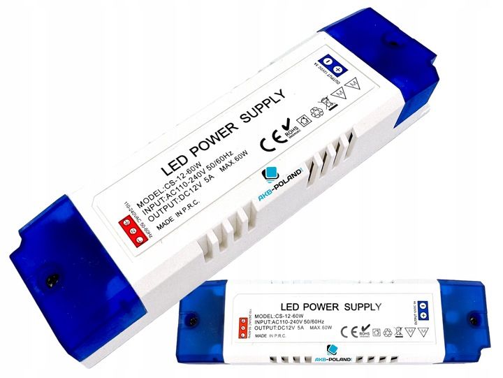 ZASILACZ 12V LED MEBLOWY 60W 5A Do Taśmy LED Transformator zdjęcie 1