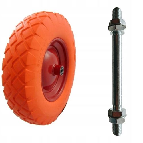 KOŁO DO TACZKI PEŁNE 4.00-8 WÓZKA BEZDĘTKOWE OŚKA POMARAŃCZOWE na Arena.pl