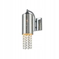 Lampa Ścienna MOONLIGHT Srebrny Szklany Klosz Kryształy 1xE14 Kinkiet Pokoj