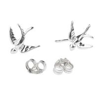 Srebrne Kolczyki Jaskółka Ptak Srebro 925