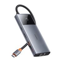 6w1 hub adapter usb-c do usb-a / usb-c / pd / hdmi / rj-45 czarny