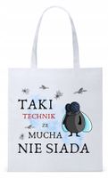 Torba Biała Eco Shopper Dla Technika Prezent Z Nadrukiem Ze Zdjęciem