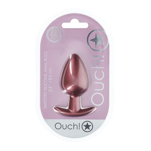 Smooth Silicone Anal Plug - Large - 3.5" / 8,9 Cm - Rose Gold na Arena.pl