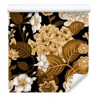 Tapeta do salonu kwiaty hortensja goździk liście