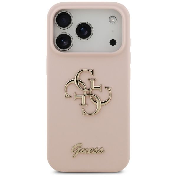 Etui Guess Silicone Big 4G Script do iPhone 17 Pro różowy zdjęcie 3