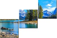 70 90CM OBRAZ 3 ELEM JEZIORO MALIGNE ŚCIENNY DRUK PŁÓTNO