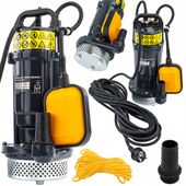 POMPA DO WODY CZYSTEJ BRUDNEJ Z PŁYWAKIEM ZATAPIALNA MOCNA 750W 6000 l/h 1"