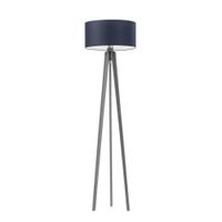 Lampa podłogowa MIAMI abażur granatowy stelaż popielaty