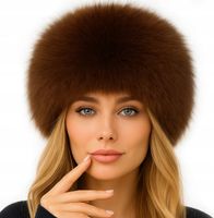 CZAPKA DAMSKA ZIMOWA CIEPŁA FUTRZANA MODNA ELEGANCKA FUTERKOWA TOCZEK