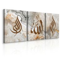 Obrazy Na Płótnie Set Abstrakcja Marmur Boho Islamskie Symbole 90cm x 40cm