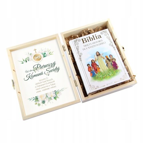 BIBLIA NA KOMUNIĘ PAMIĄTKA PIERWSZEJ KOMUNII ŚWIĘTEJ PREZENT NA KOMUNIĘ na Arena.pl